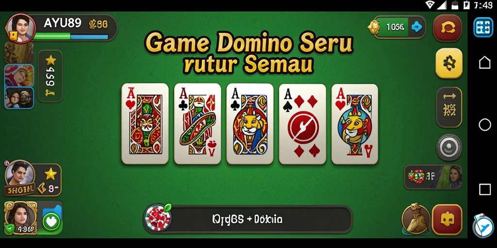 Antarmuka AYU89 yang menarik dan mudah digunakan untuk permainan Domino.