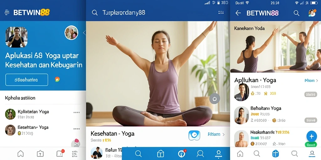 Antarmuka aplikasi BETWIN88 saat melakukan Yoga.