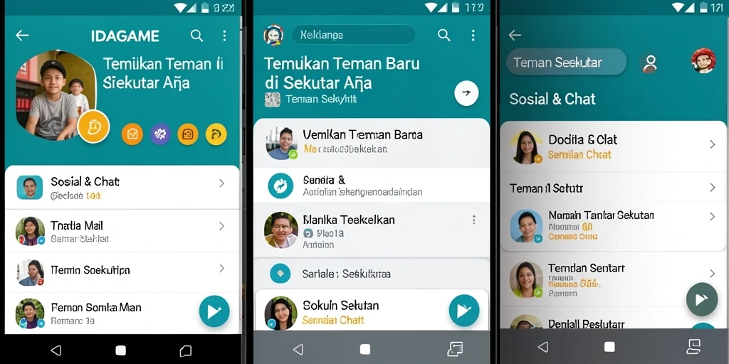 Tampilan antarmuka IDAGAME yang ramah pengguna untuk Teman Sekitar.