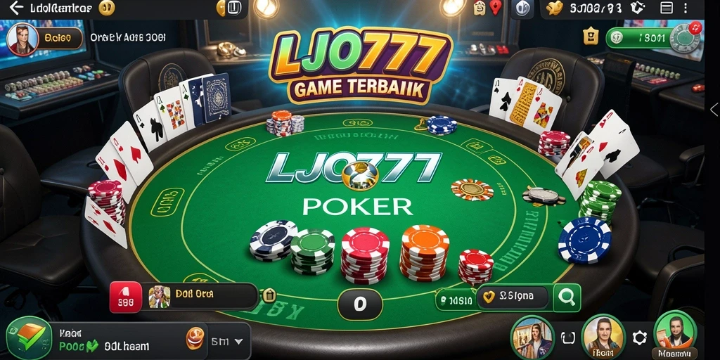 Tampilan antarmuka LJO777 yang menarik untuk permainan Poker.